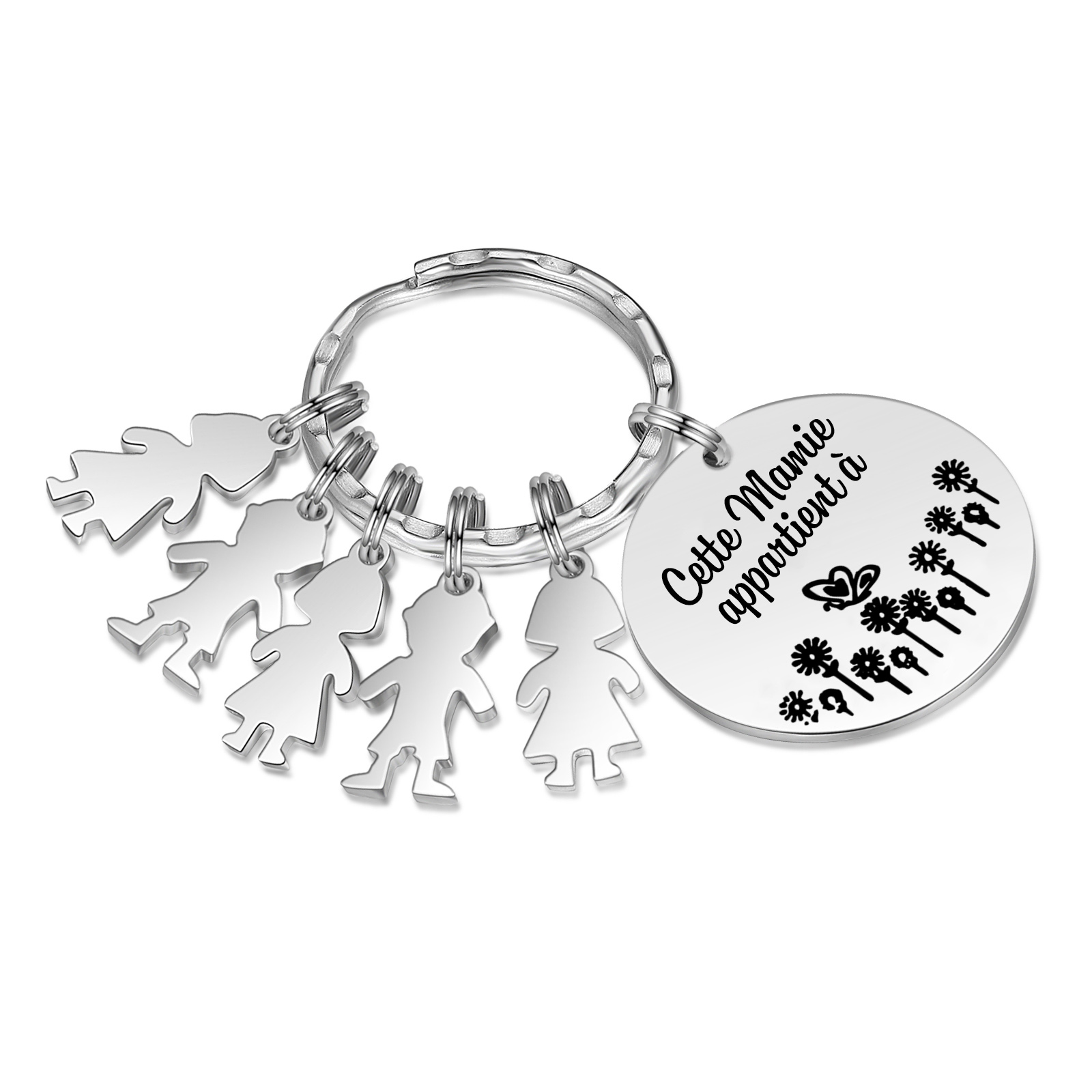 À Ma Mamie - 1-5 Noms Porte-Clés Personnalisés Avec Breloques Enfants