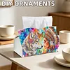 Boho Maiden And Wolf DIY Diamond Painting PU Tissue Holder Box
