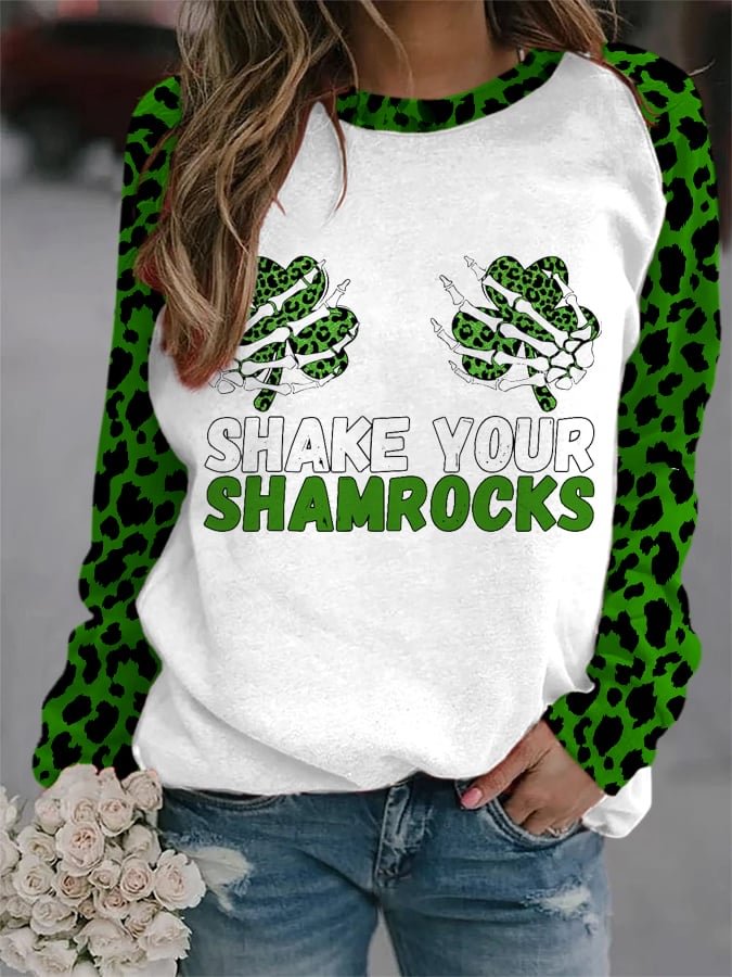 Women's Shake Your Shamrock Print Sweatshirt