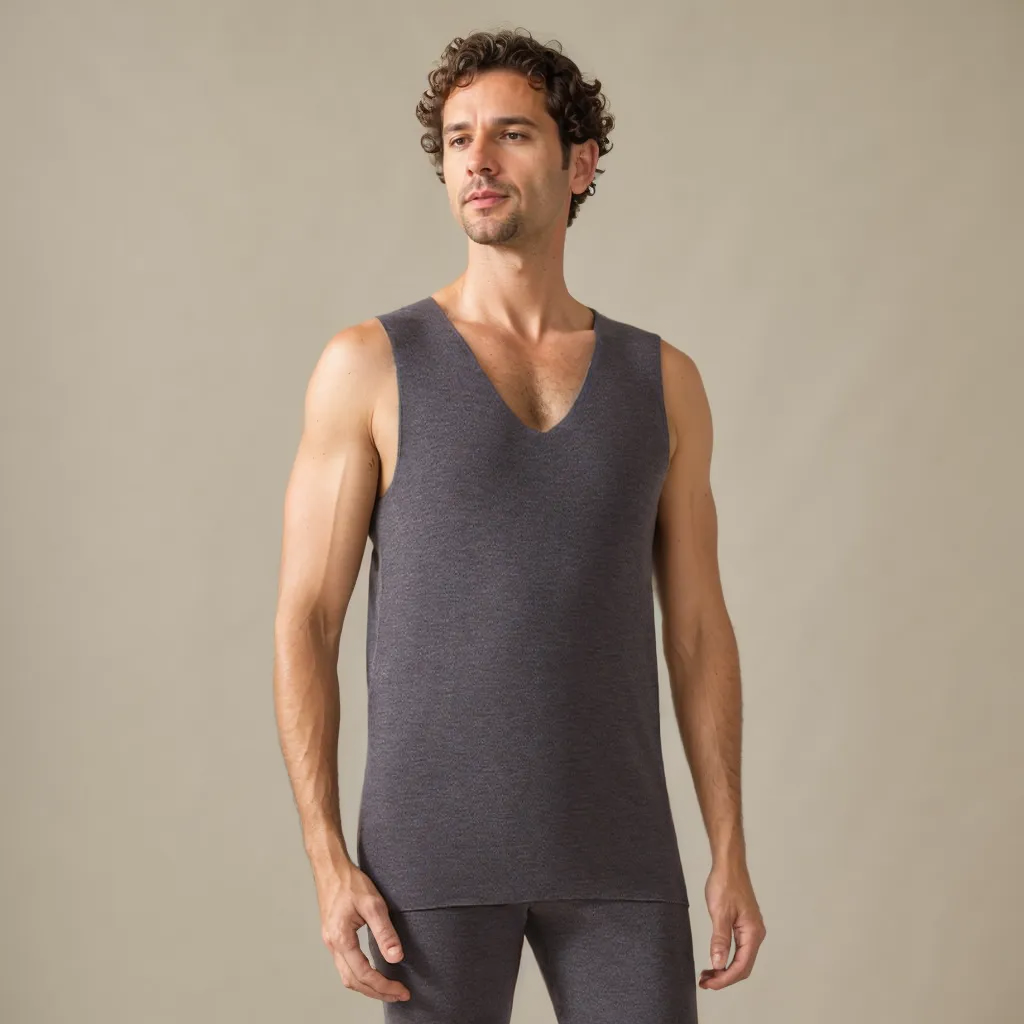 Silk Cashmere Men's Thermal Vest Thickening REAL SILK LIFE