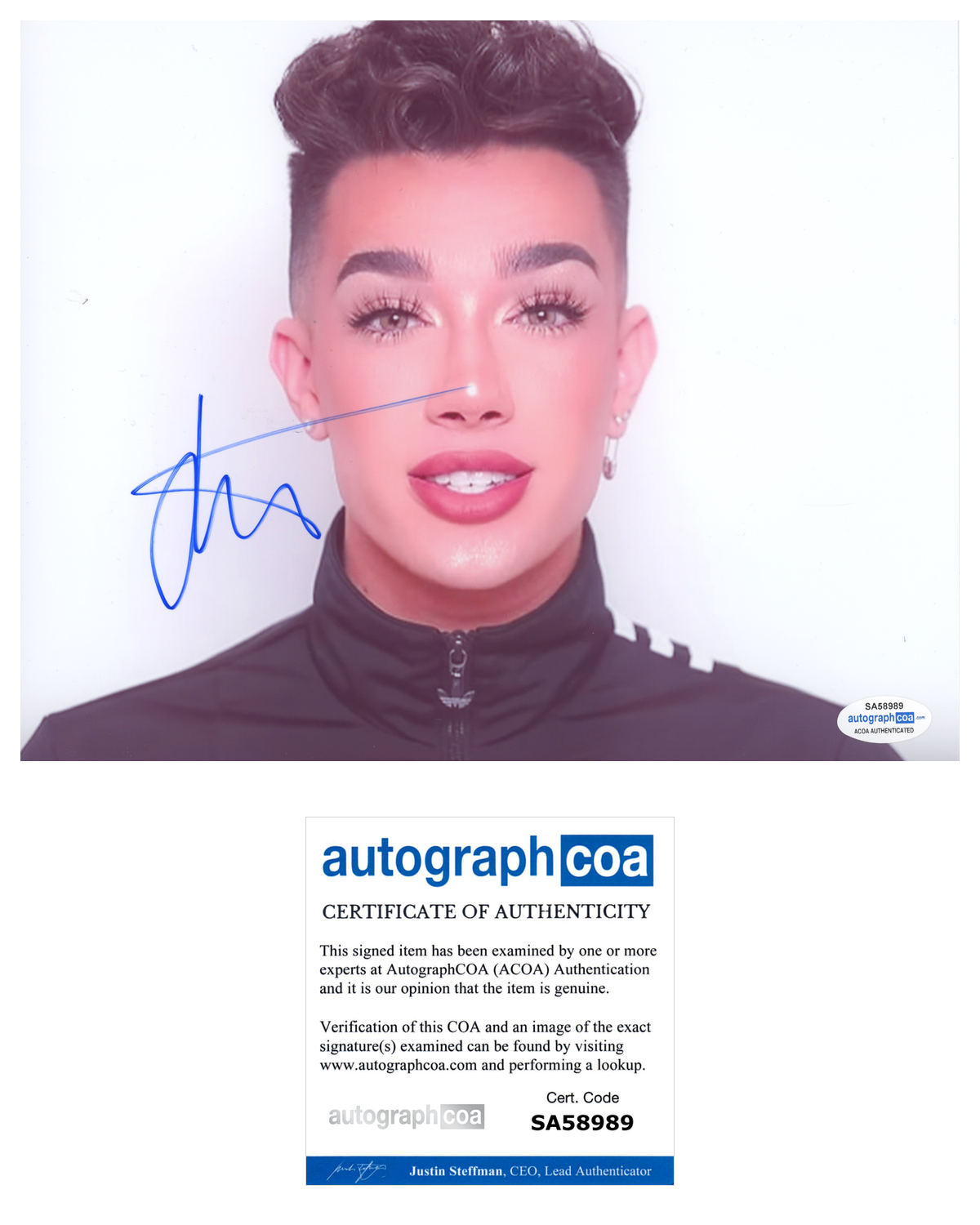 James Charles Signed Autographed 8x10 Photo Poster painting Make-Up Artist ACOA COA