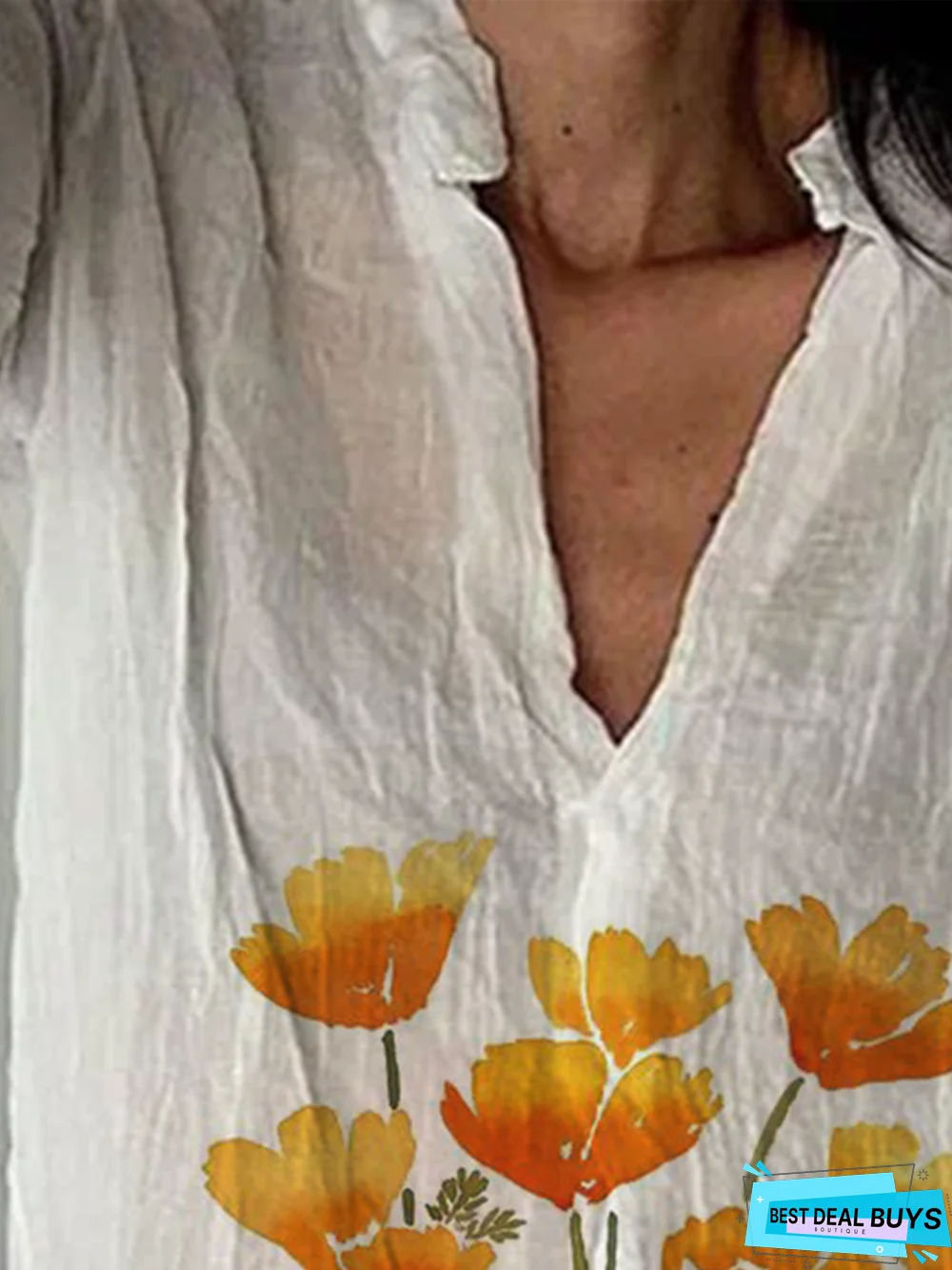 Floral-Print Shift Vintage Tops