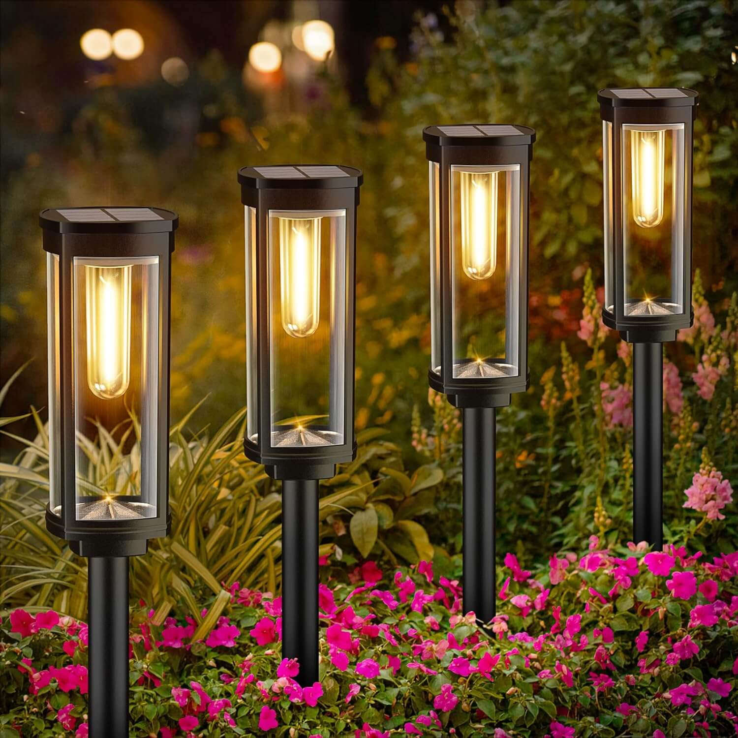 Outdoor Bright Solar Pathway Lights(4 Packs)