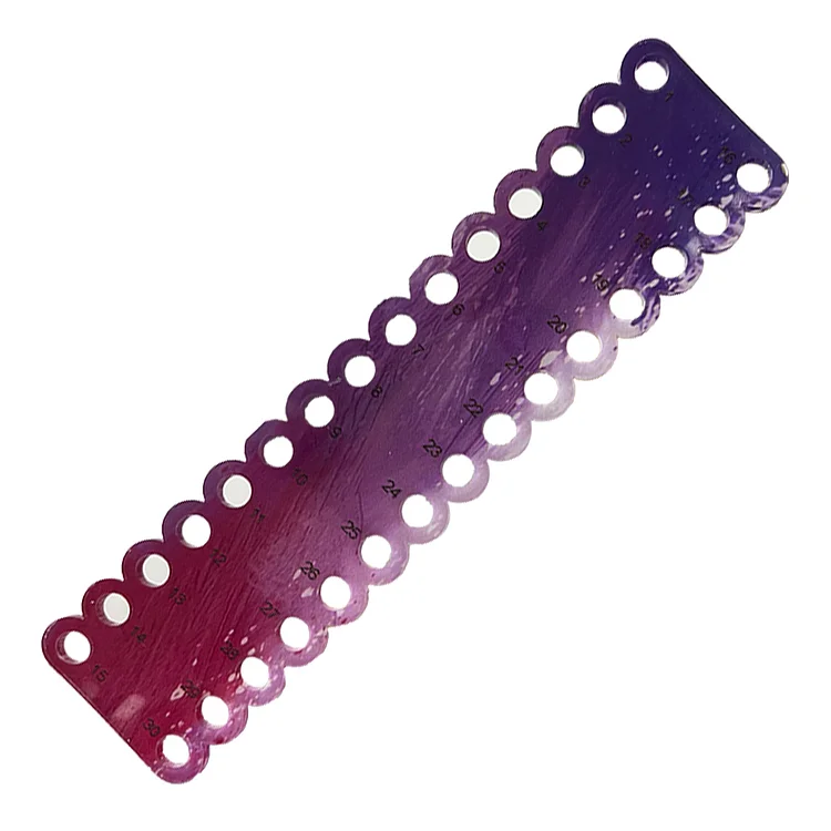 30-hole Sewing Tool Kit Cross Stitch Row Line Floss Thread Holder (Purple)