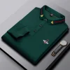 Men's business plus size embroidered polo shirt