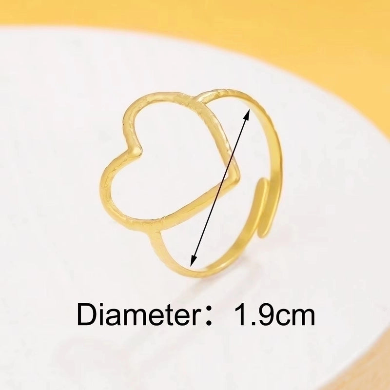 Retro Geometric Stainless Steel Gold Plated Plating Open Rings