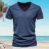 Gioiacombo&trade; 2022 T-shirt a maniche corte con scollo a V tinta unita da uomo nuovi