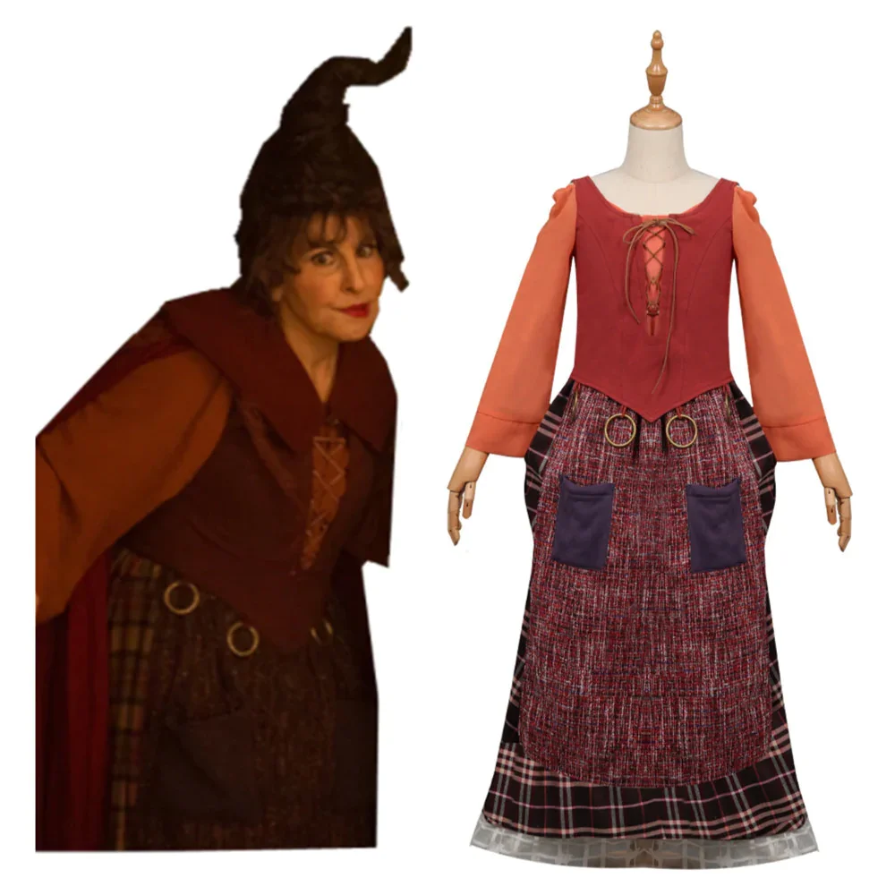 Kids Children Hocus Pocus 2 Mary Sanderson Cosplay Costume Dress Outfits Halloween Carnival Suit