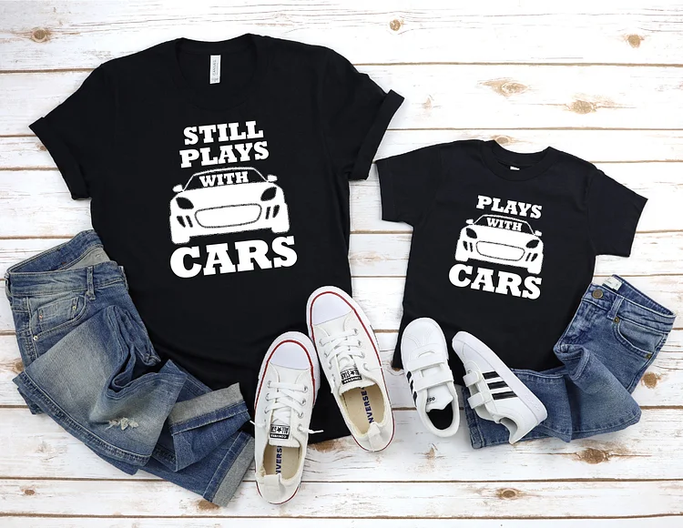 Round Neck Cars Dad&Son Shirt|S19