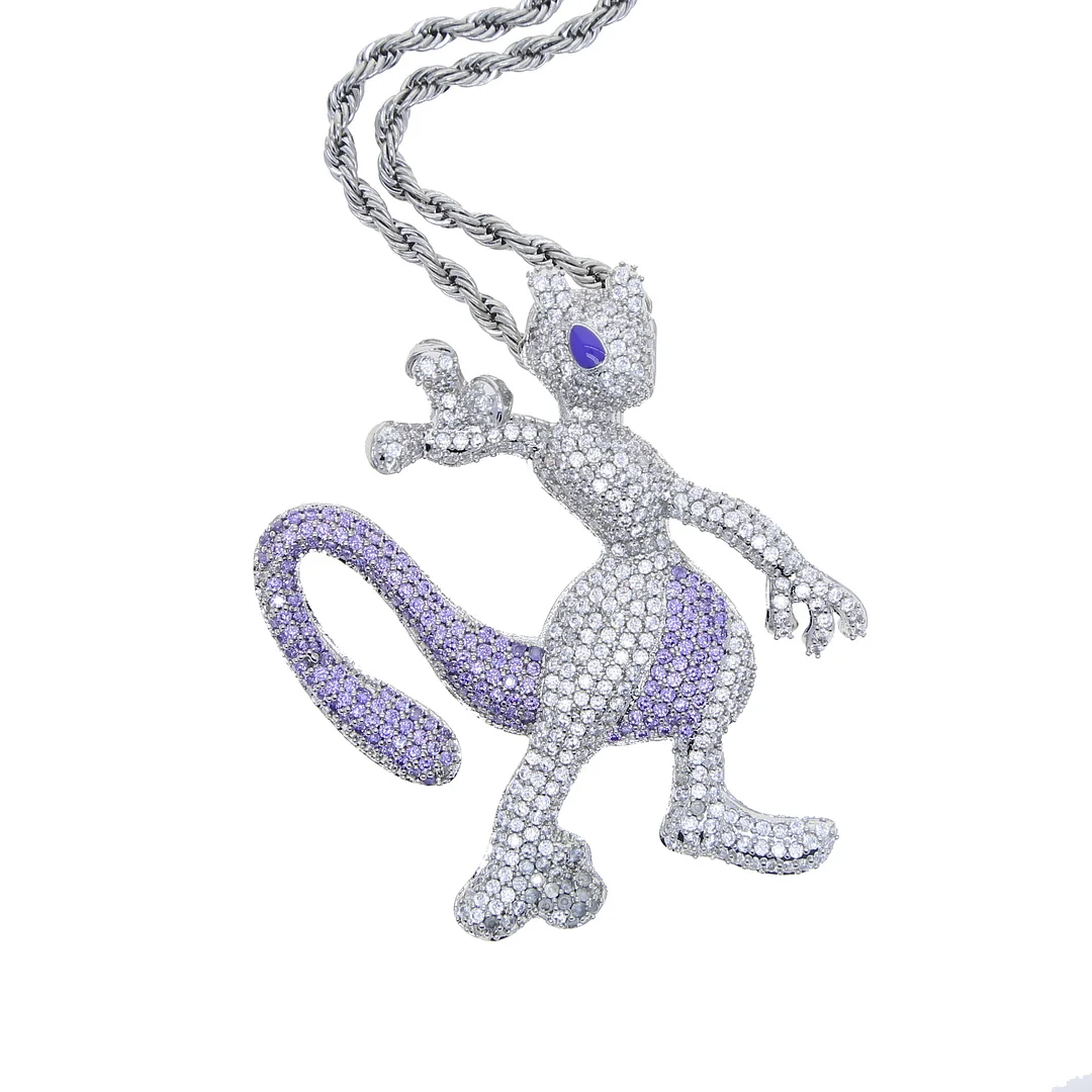 Cute Animal Pendants Necklace CZ Stone Bling Iced Out Hip Hop Jewelry-VESSFUL