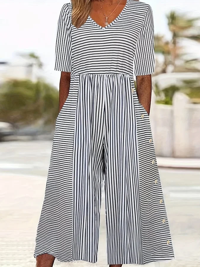 Women's Fashionable Cotton And Linen Casual Romper