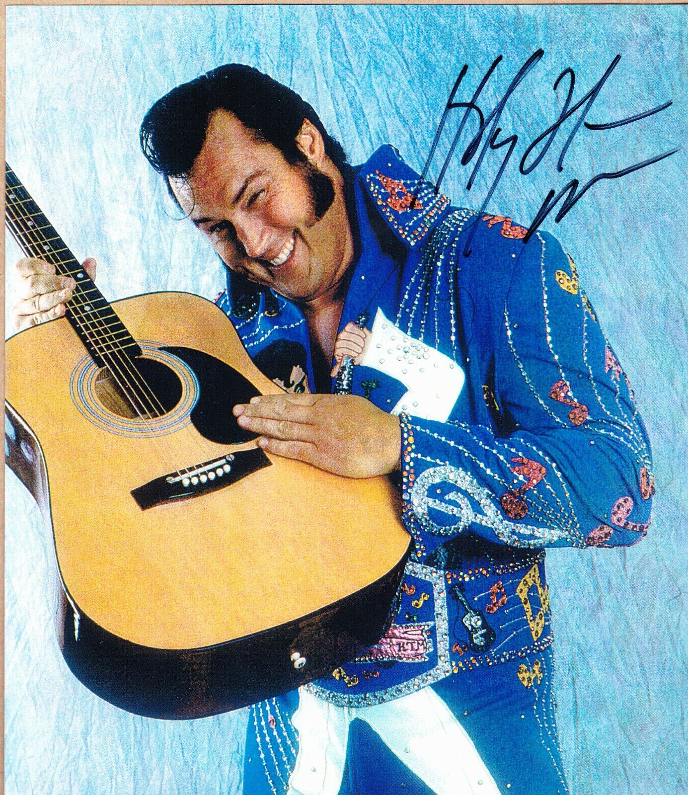 Honky Tonk Man signed 8x10 WWE wrestling color Photo Poster painting