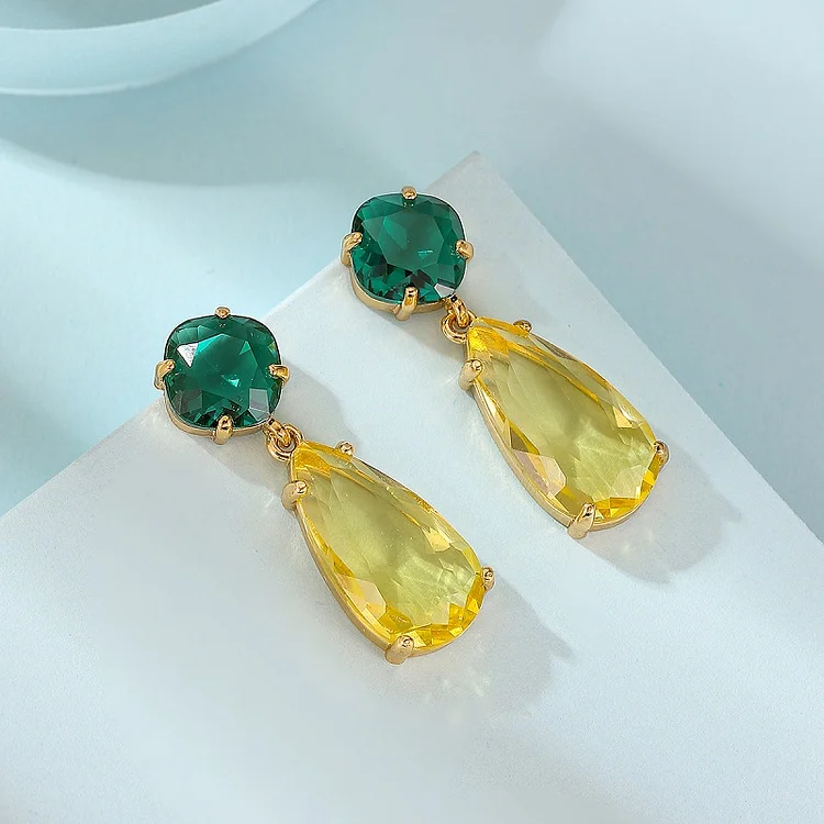 Yellow green color matching earrings