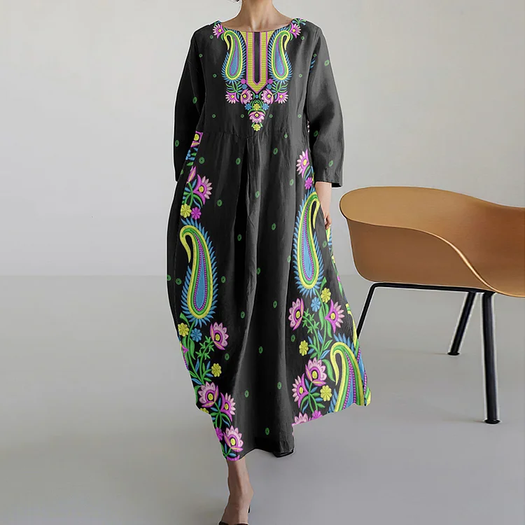 Stylish Ethnic Floral Women's Dress