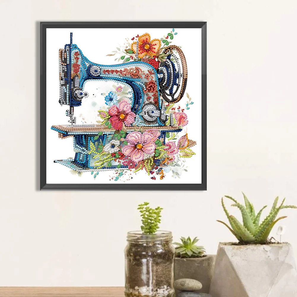 Diamond Painting - Partial Special Shaped Drill - Sewing Machine(Canvas|30*30cm)