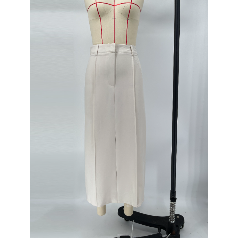 Ootddress Patchwork High Waist Slim Long Skirt Female Solid High Street Elegant Fashion Seamless Vintage White Women's Maxi Skirt