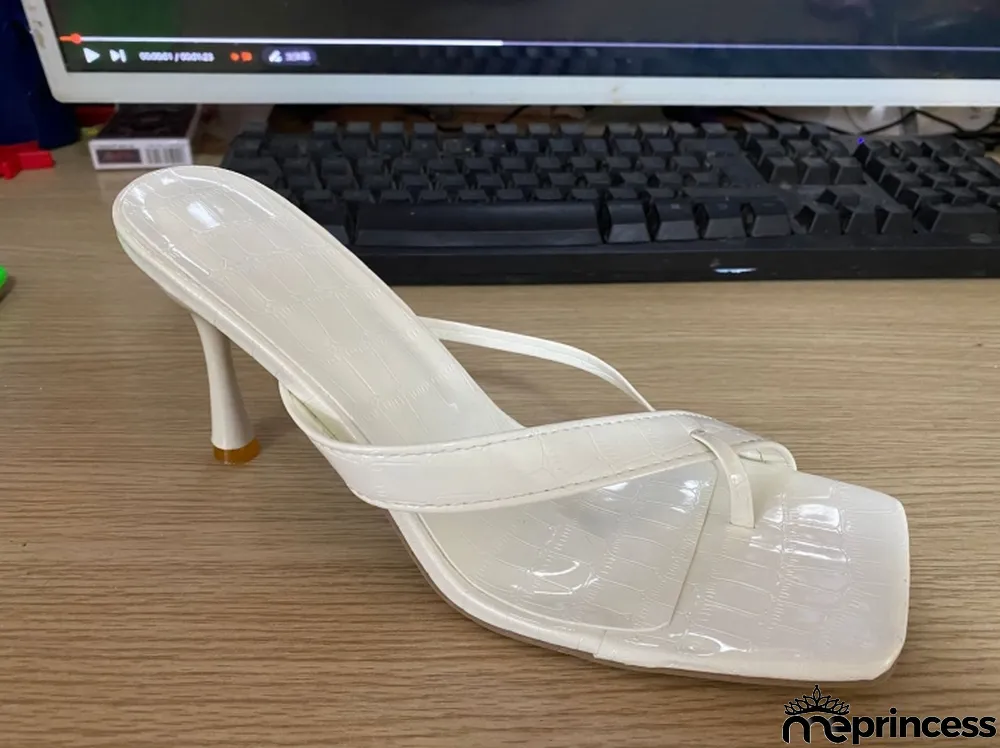 Stiletto flip-flops sandals women's high-heeled slippers women's elegant Plus Size women's high-heeled shoes