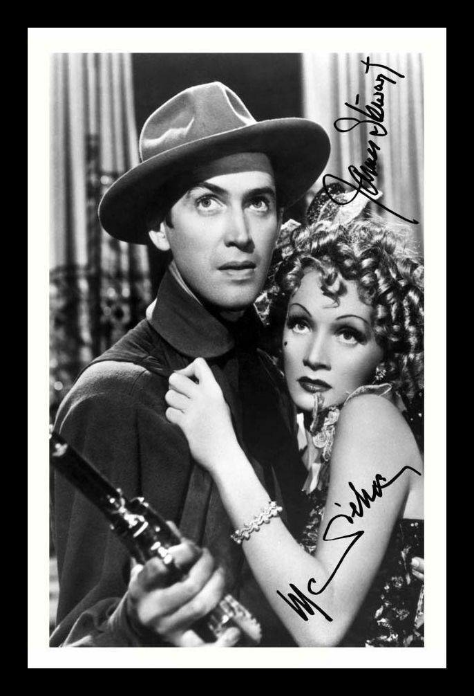 James Stewart & Marlene Dietrich - Destiny Rides Again Signed & Framed Photo Poster painting