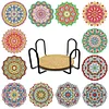 Diamond Painting Coaster DIY Mandala Cup Cushion Table Placemat(12 Piece Set 1 Rack)