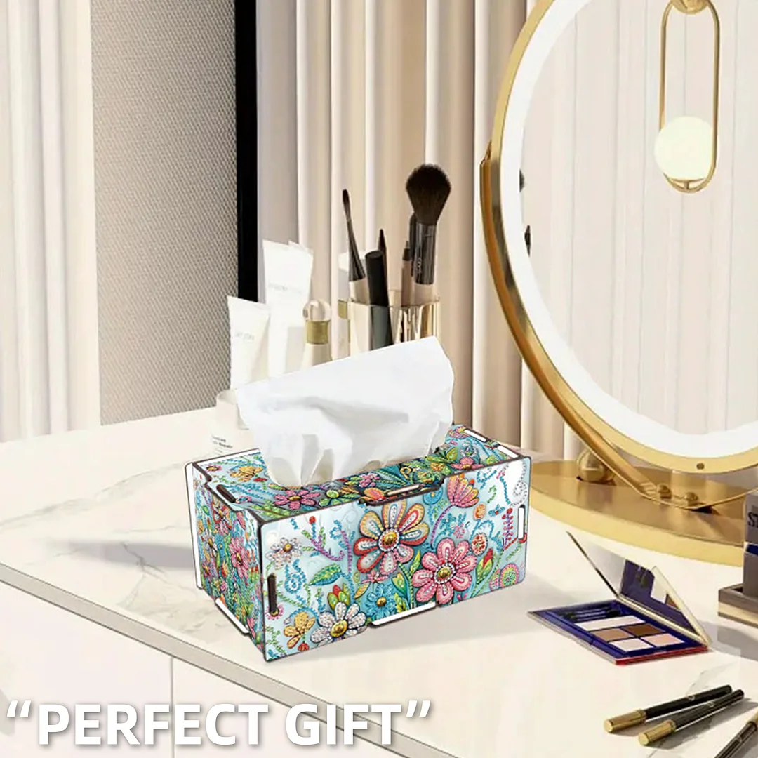 Wooden Diamond Painting Tissue Box for Home and Office Decoration(CZH015)