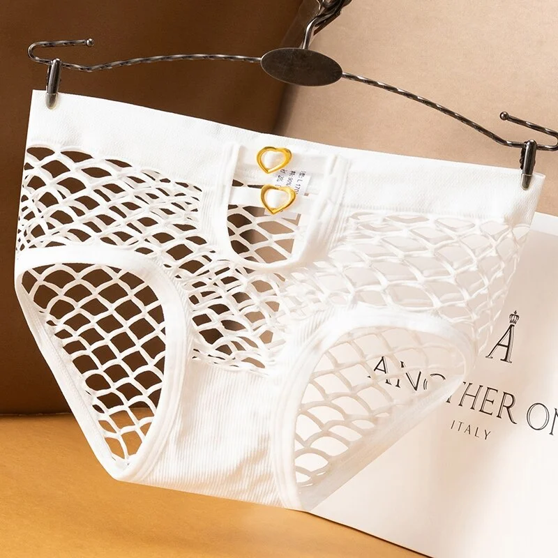 Sexy Women's Panties Mesh Hollow Lingerie Breathable Nylon Underwear Ladies Fashion Temptation Underpants Female Briefs