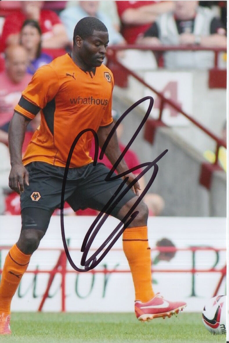 WOLVES HAND SIGNED GEORGE ELOKOBI 6X4 Photo Poster painting 1.