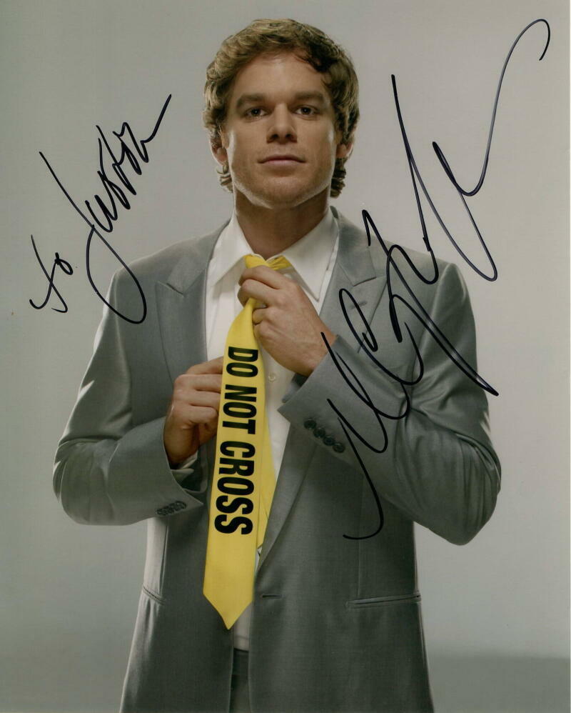 MICHAEL C HALL SIGNED AUTOGRAPH 8X10 Photo Poster painting - TO JUSTIN