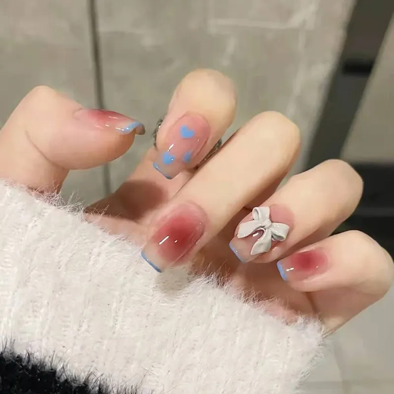 Churchf Churchf Nail Patch Fake Nail Blush French Fake Nail Gently Wear Armor Ultra-Thin Nail Patch Removable