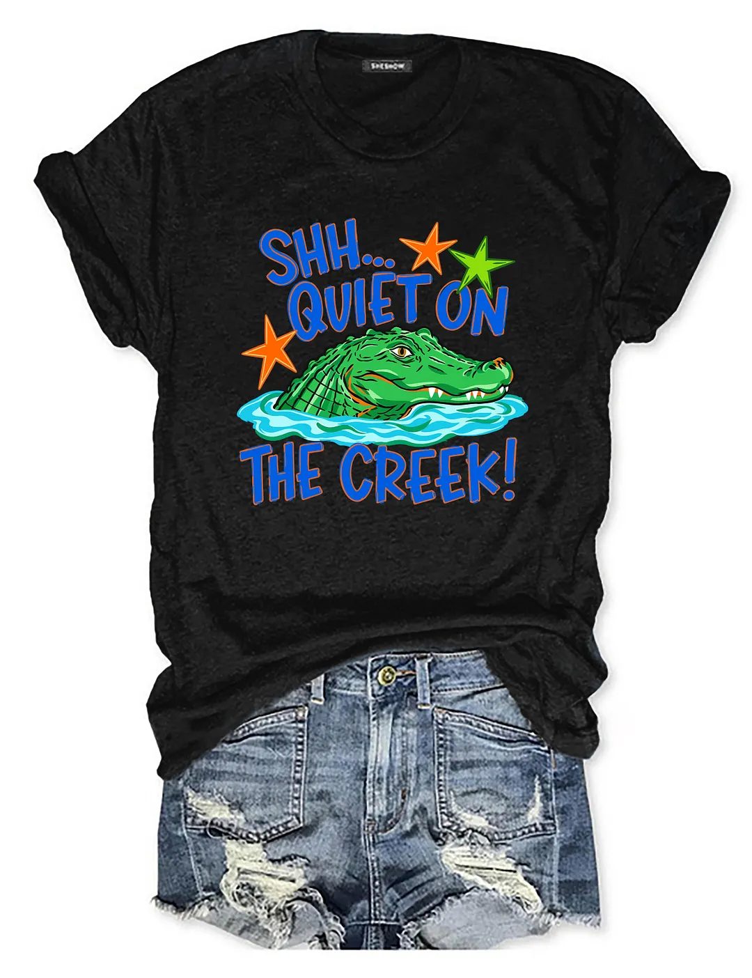 SHH Quiet On The Creek Funny Alligator T-shirt