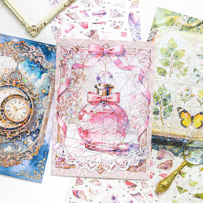 PET 스티커 - 메모리 워킹 시리즈 빈티지 바로크 퍼즐