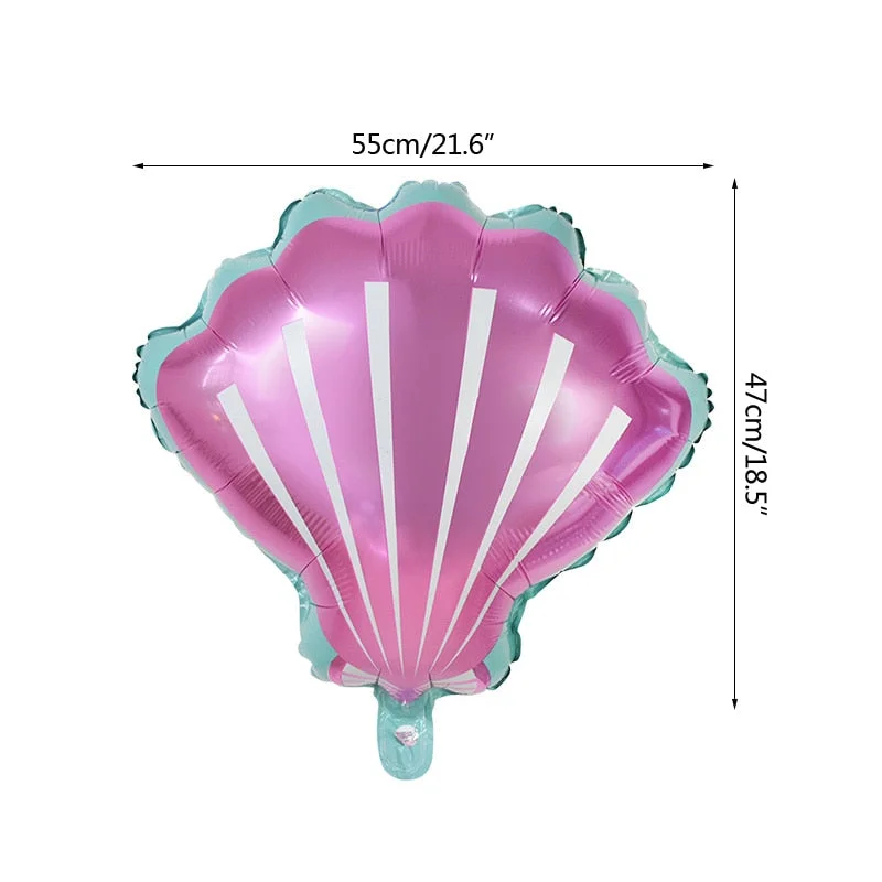 Little Mermaid Party Balloons 32inch Number Foil Balloon Kids Birthday Party Decoration Supplies Baby Shower Decor Helium Globos