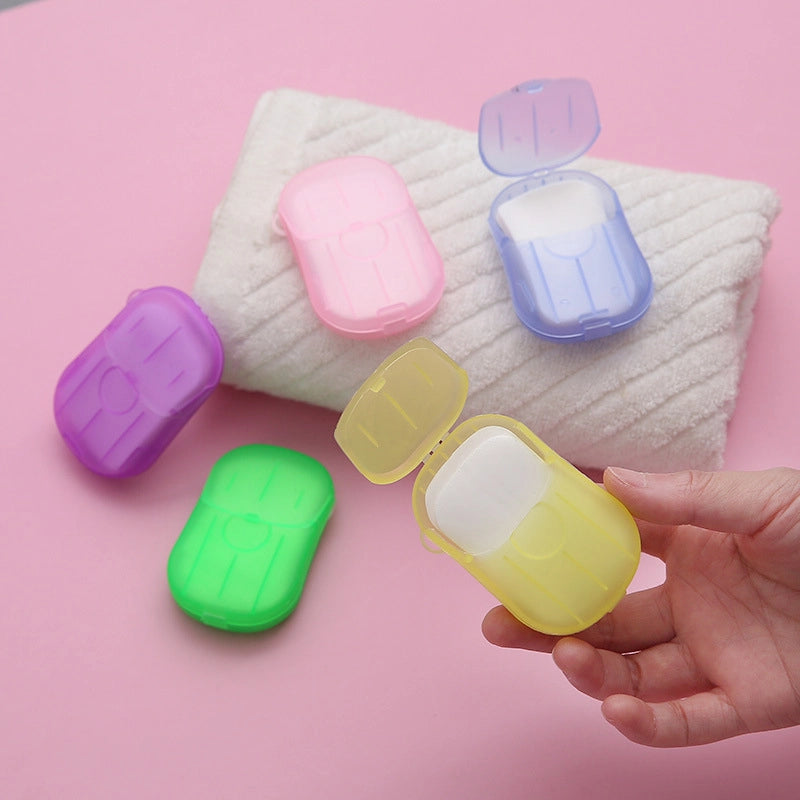 Portable Mini Hotel Travel Soap Slice Box Hand Washing Soap Paper Outdoor Disposable Slice Convenient Carry-on