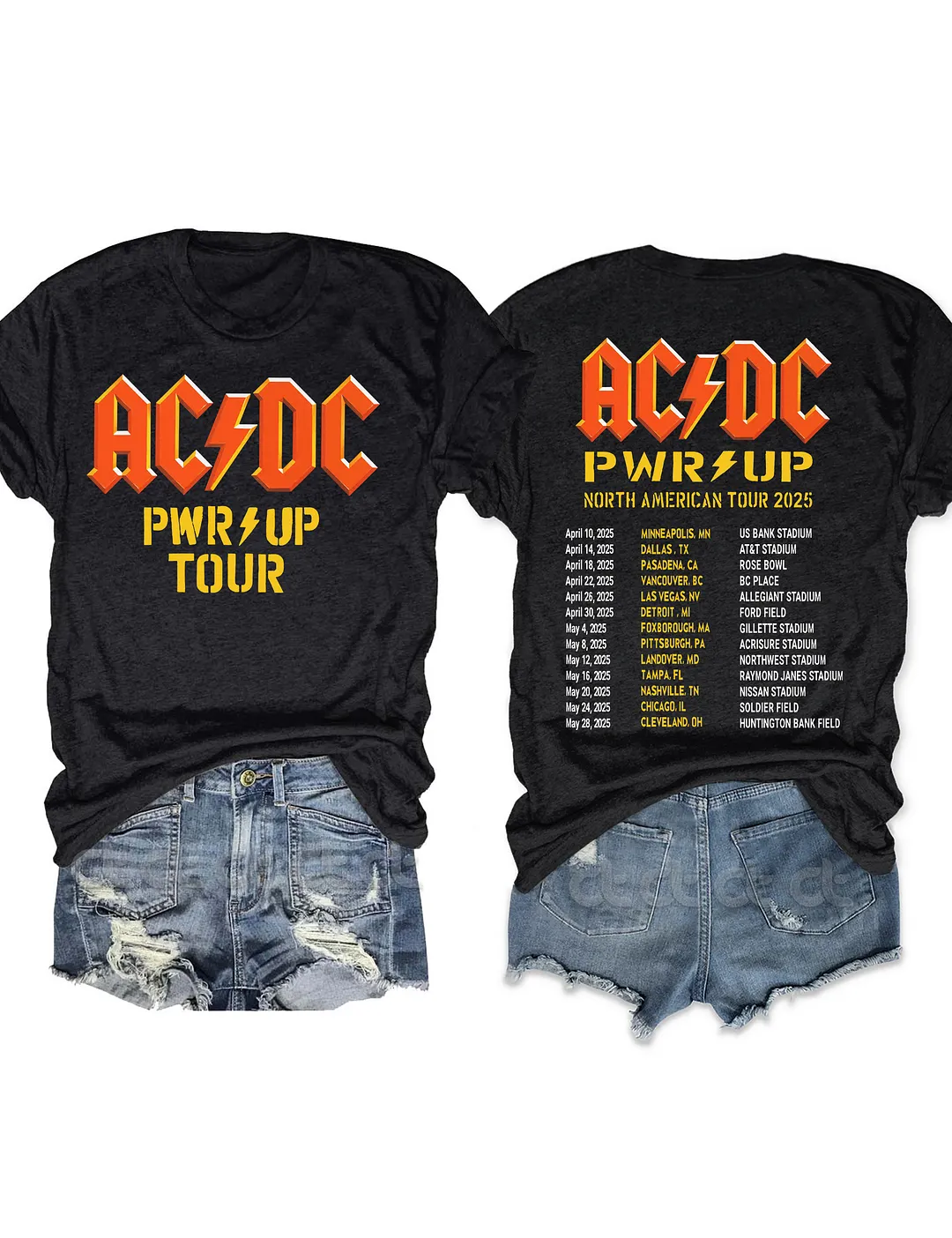 Camiseta De Manga Larga 'AC/DC' - NEGRO - - 7.00