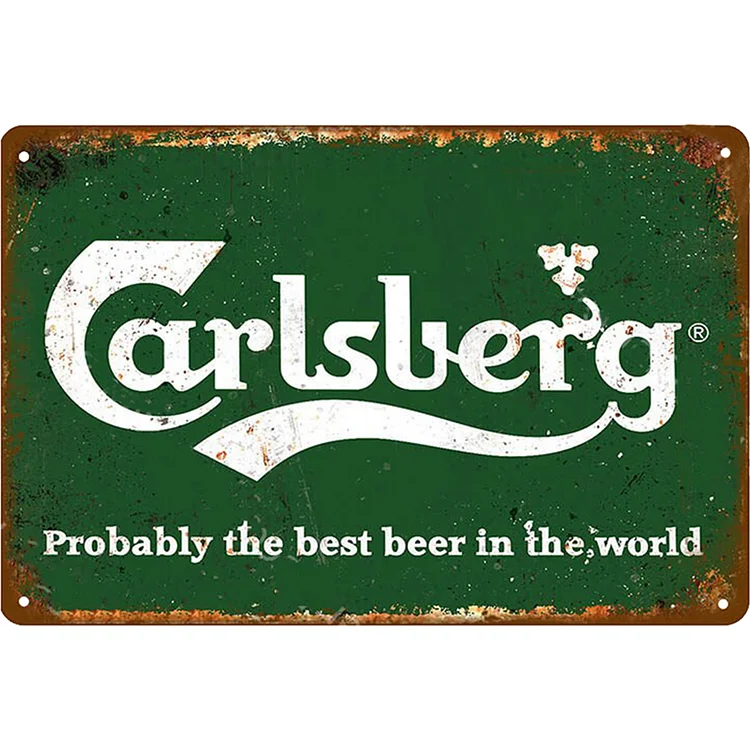 Carlsberg Beer - Vintage Tin Signs/Wooden Signs - 7.9x11.8in & 11.8x15.7in