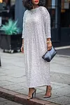 Women's Glittery Sequin Long Sleeve Maxi Dress