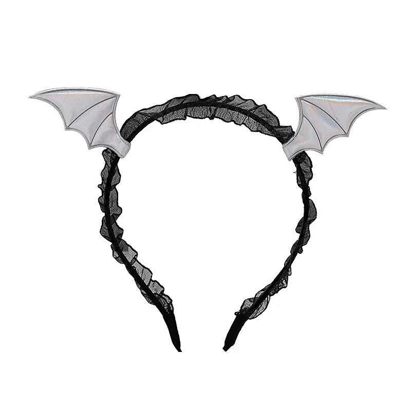 Billionm OJBK Dragon Headbands Bat Lace Devil Horns Headpiece Women Girls Hair Hoop Anime Gothic Masquerade Succubus Accessories 2022 NEW