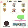 (US Local)6Pcs 2D/Flat DIY Flower Bucket Diamond Painting Fridge Magnets Kit for Art Crafts Gift