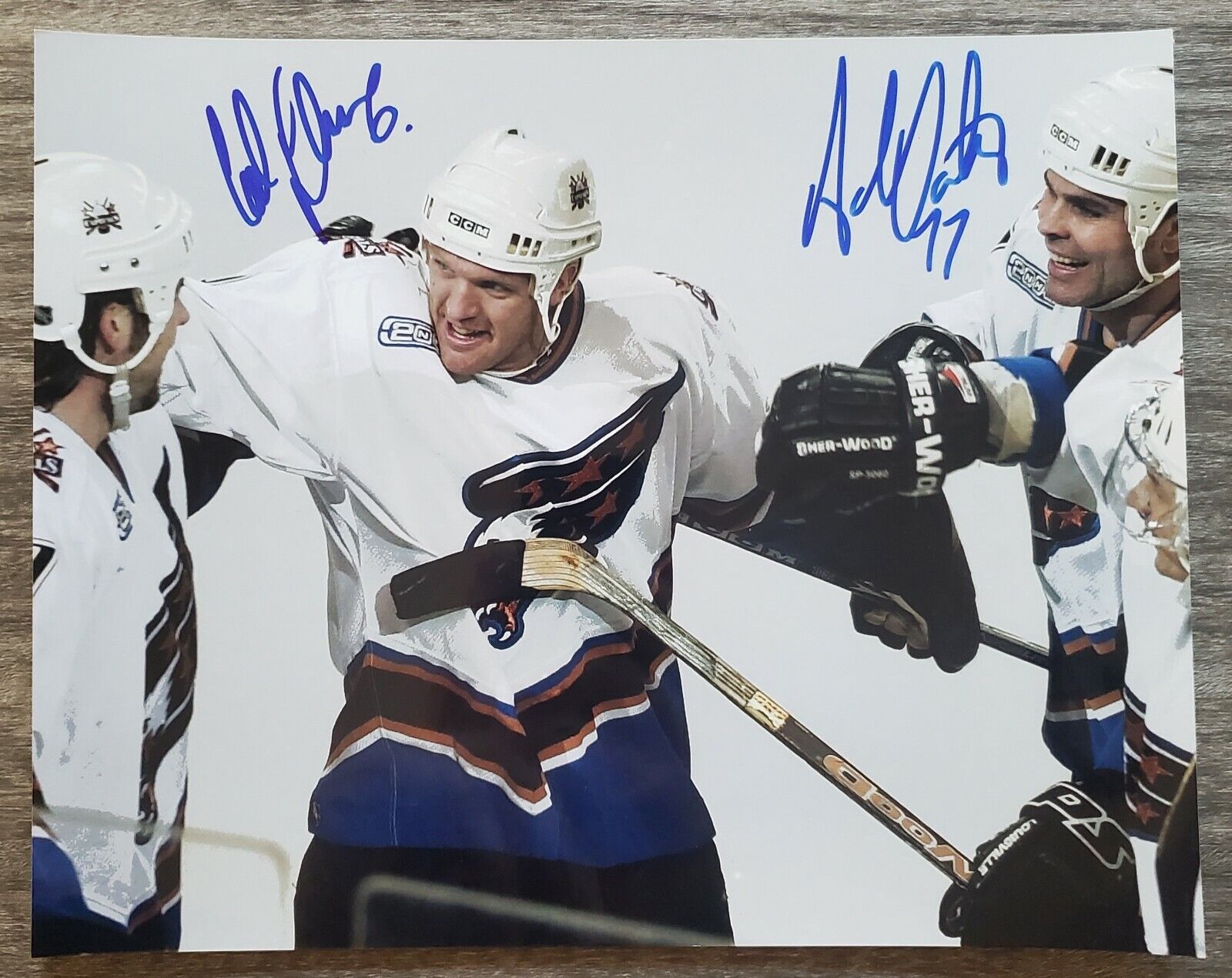 Adam Oates & Calle Johansson Signed 8x10 Photo Poster painting Capitals Hockey NHL RAD