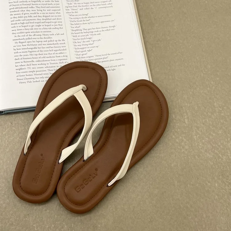 Wongn Wongn 2023 New Korean Version Of Flip-Flops Web Celebrity Ins Niche Fashion Flat Sandals Women's Shoes