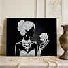DIY Pearl Painting Rose Girl for Home Wall Decor with Frame(20x30cm)