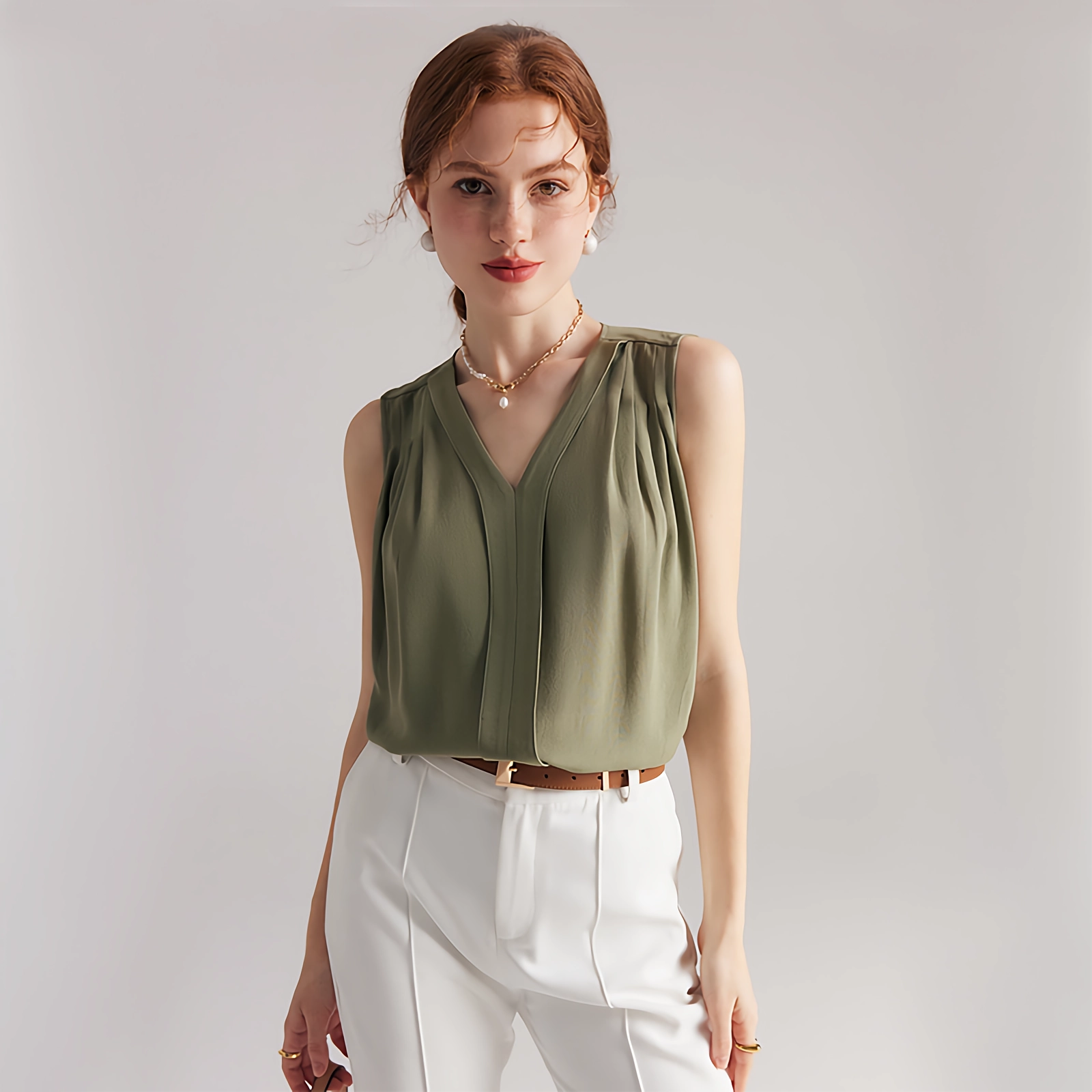 V Neck Silk Tank REAL SILK LIFE