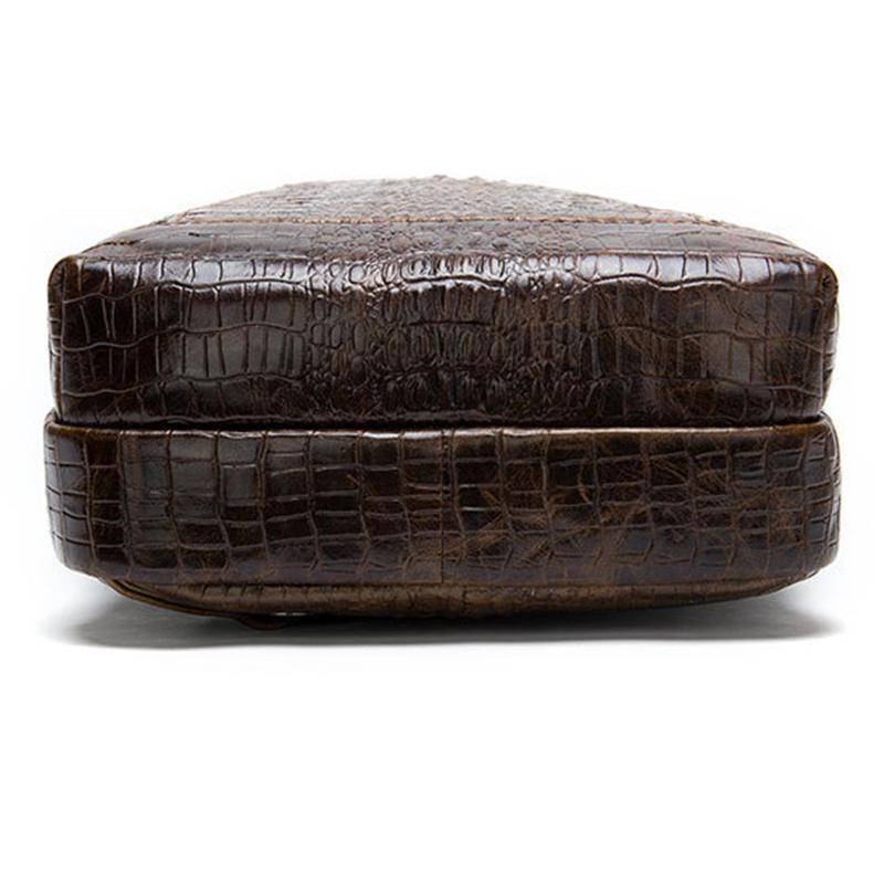 Mens Alligator Pattern Cow Leather Crossbody Bag Chest Bag