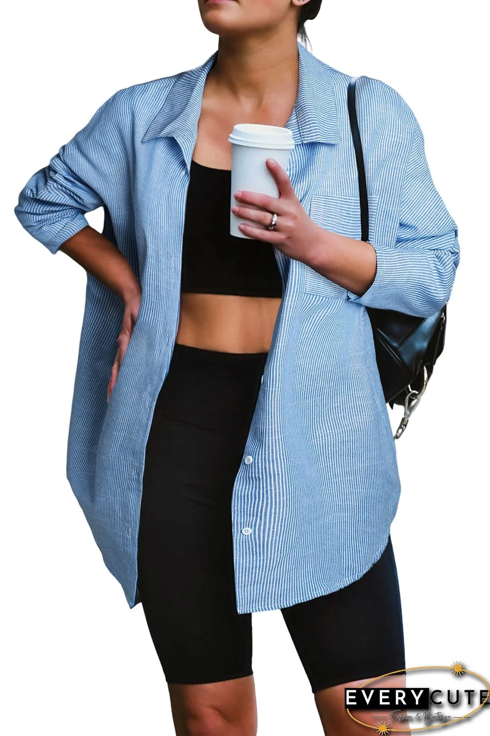 Stripe Oversized Boyfriend Striped Shirt