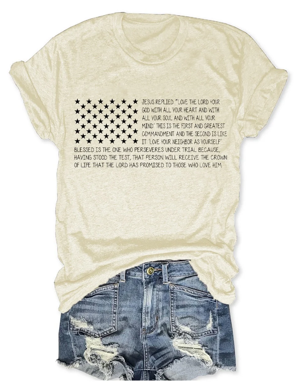 USA Flag American Christian Bible T-Shirt