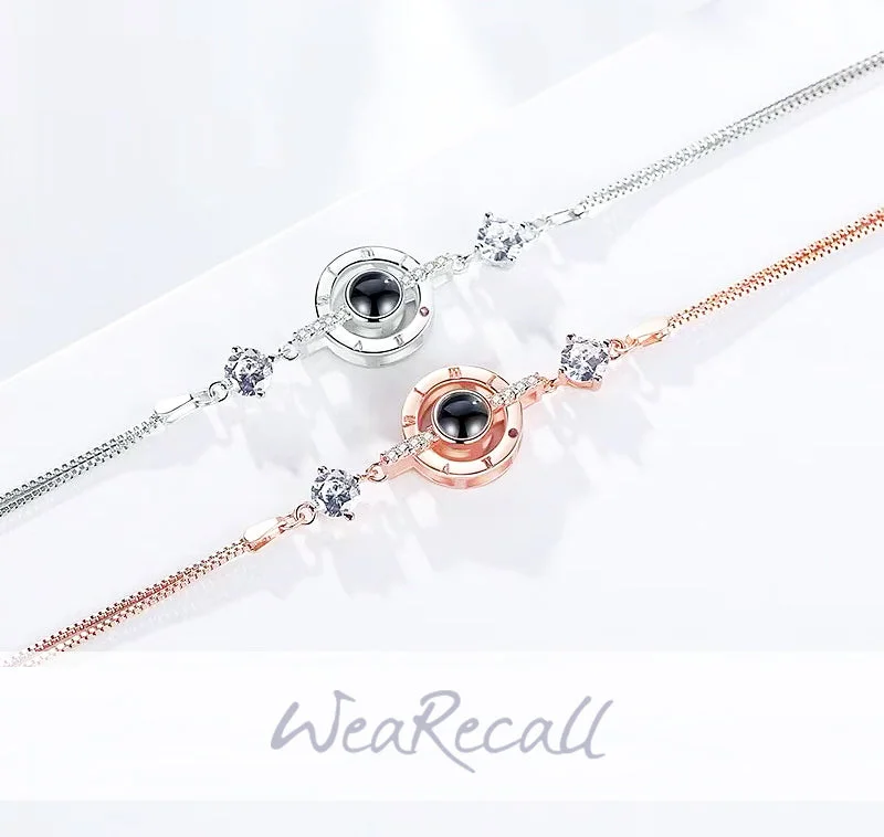 Projector Custom Personalized Circle Photo Bracelet wetirmss