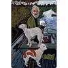 Painting of Old Man with Dogs - Vintage Metal Signs(12*16Inch)