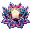 DIY Purple Lotus Diamond Painting Candle Holder