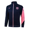 25/26 Barcelona Upper cyan (pink sleeves) long zipper Training Jacket Set