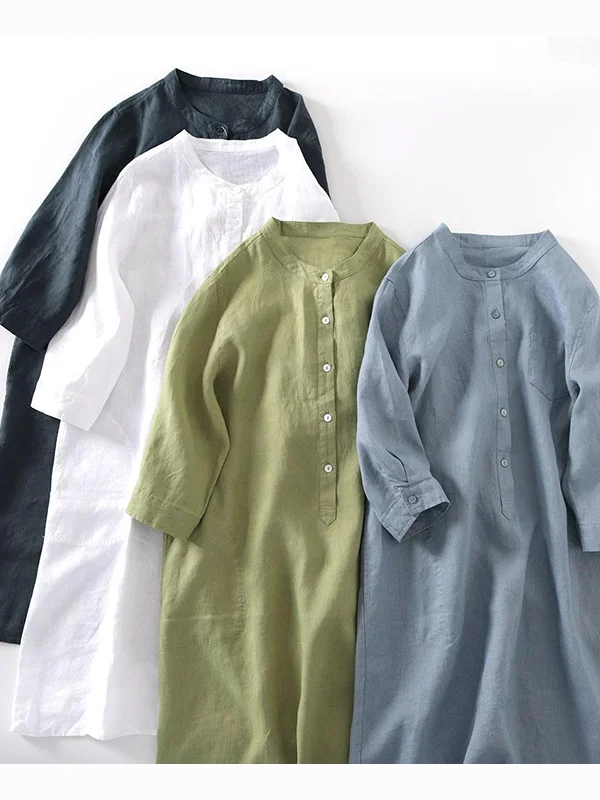 Women's Solid Color Casual Shirt Skirt