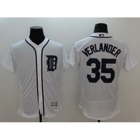 Tigers #35 Justin Verlander White Flexbase Authentic Collection Stitched MLB Jersey